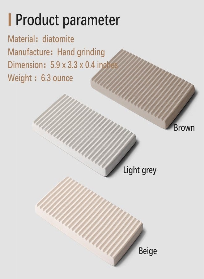 NICITY Diatomite Razor Holder for Shower,Water Absorption Fast Drying Natural Diatomite Tray for Razor Soap Shaving Cream Foam Bottle Face Wash (Brown) - Image 5